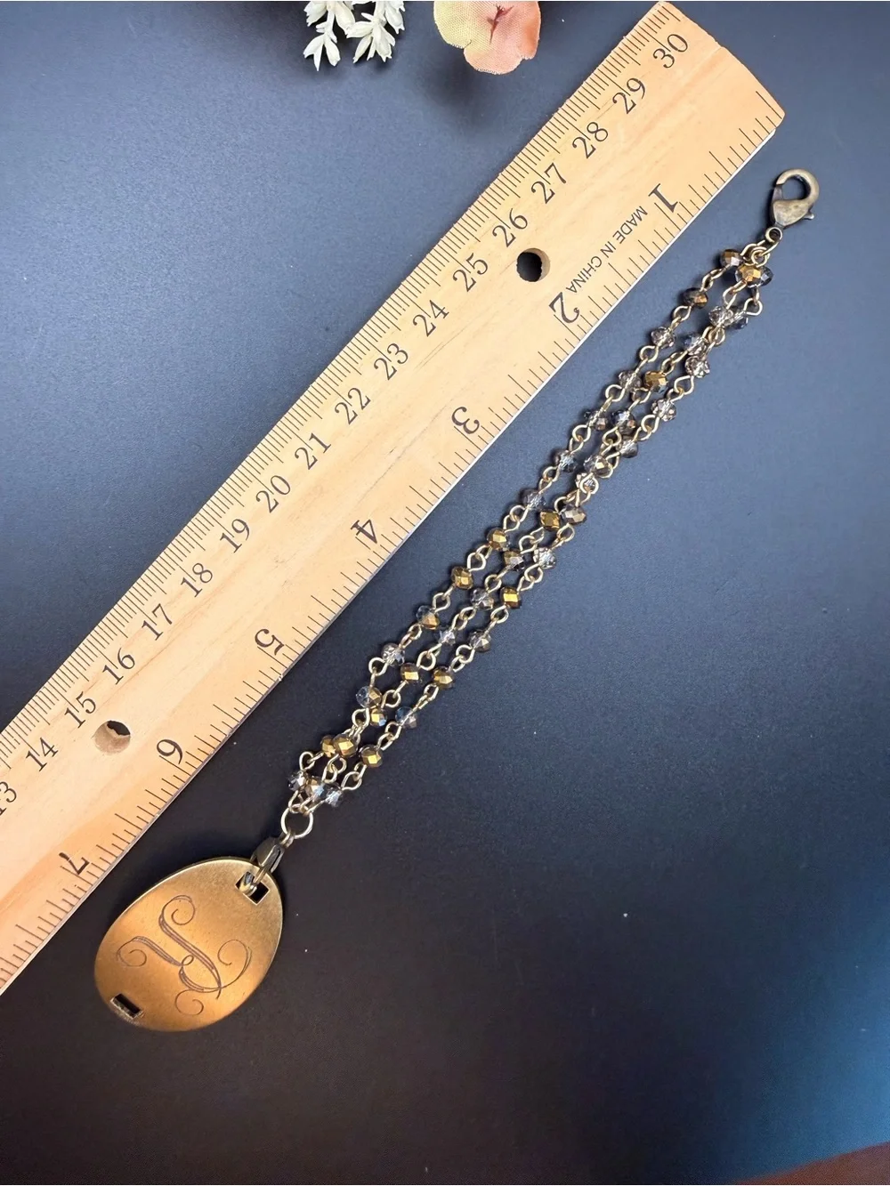 Monogrammed Gold-Tone 'R' Multi-Strand Bracelet - Picture 6 of 6
